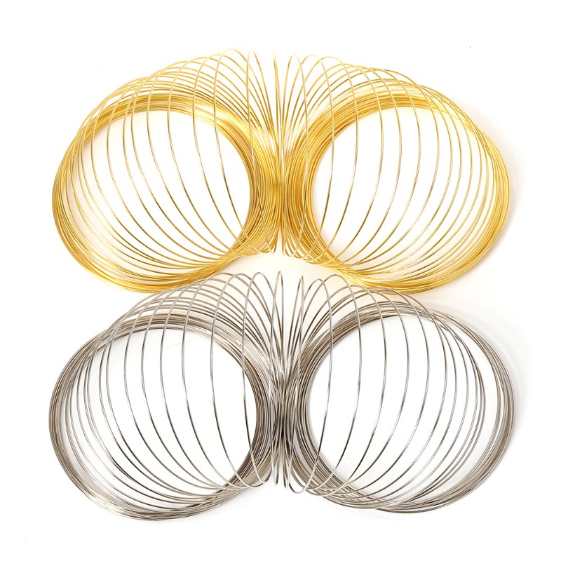 Memory Wire Bracelet - Anello in Filo d'Acciaio con Perline