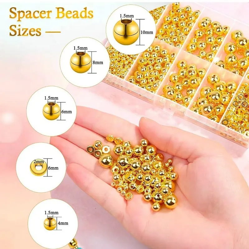 Jewelry Making Tutorial - 1000 pz Kit Perline Distanziatore Dorato
