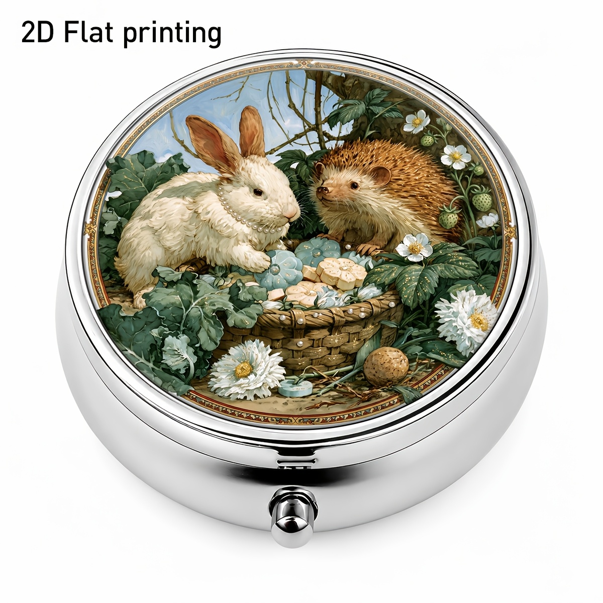 Jewelry Making Store - Cestino Floreale con Motivi di Coniglio