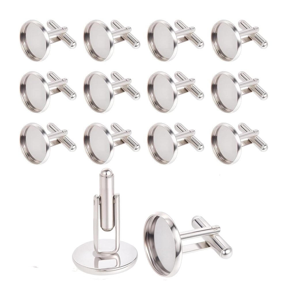 Pendant Blank Bezel - 20 Pezzi Basi Rotonde in Acciaio