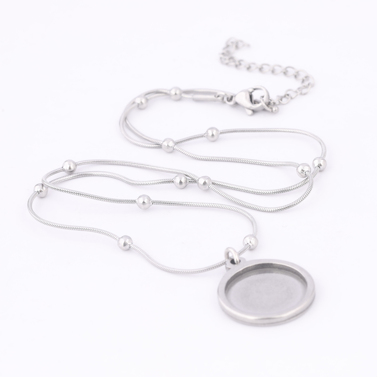 2 pezzi di collana a catena a  - Pendant Blank Bezel recensione e prezzo