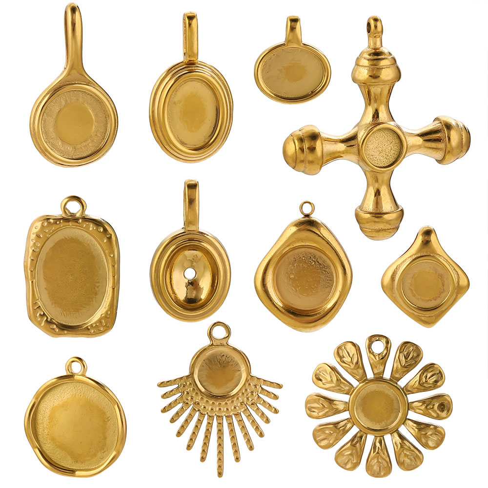 4-5 pezzi di ciondoli in oro i - Pendant Blank Bezel recensione e prezzo
